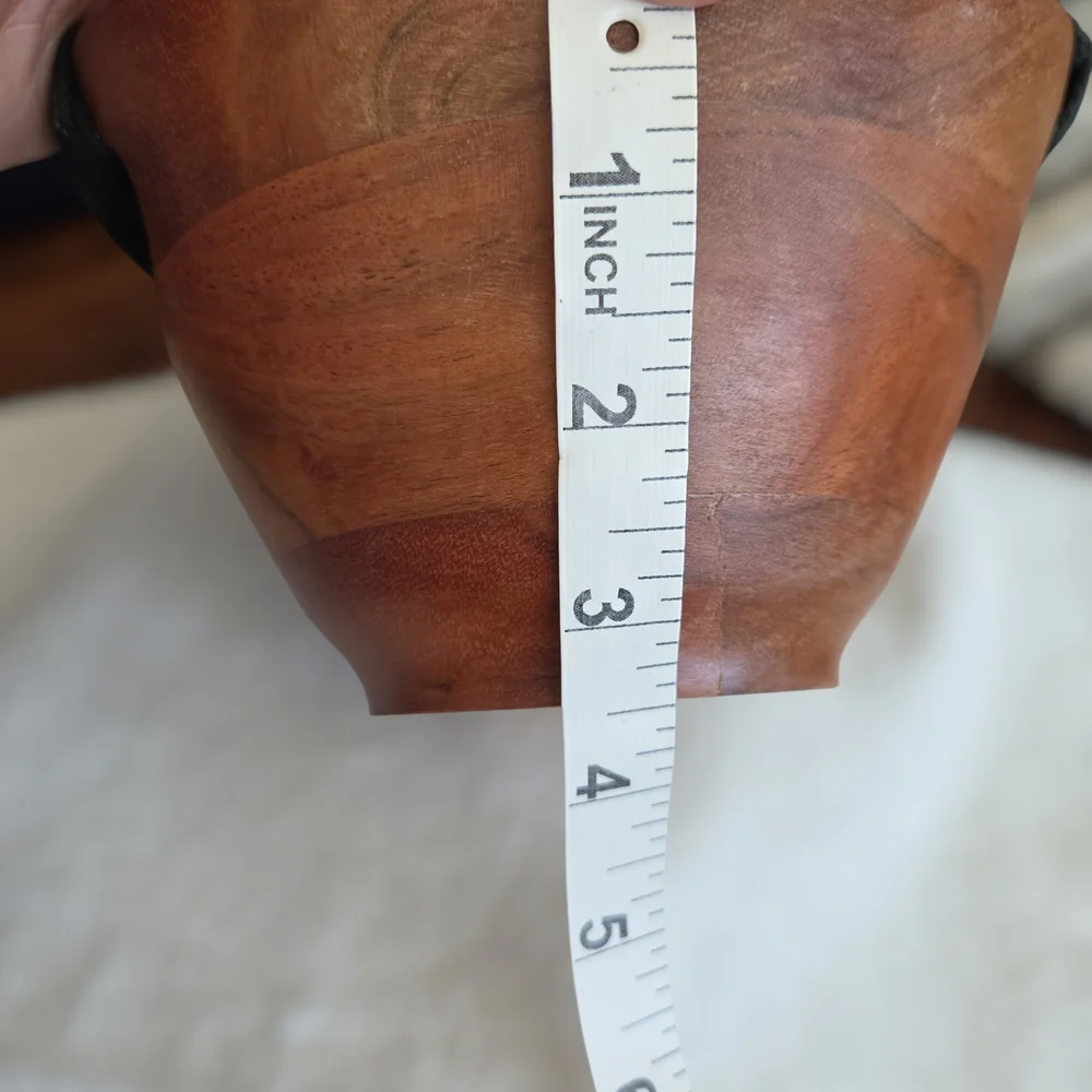 The Pitara Project Wood Bowl with Black Rope Handles